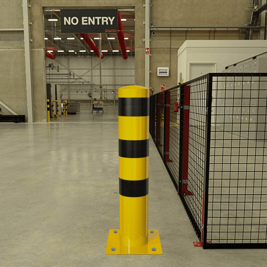 Rampaal Ø193 mm | Geel-zwart | Op voetplaat