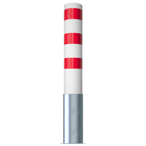 Wit-rode, uitneembare rampaal Ø193 mm met zilverkleurige voet.