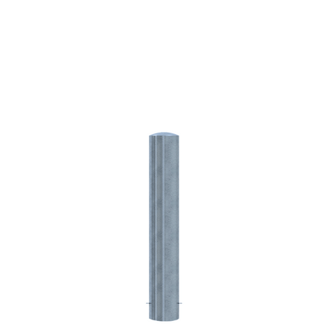 Verzinkt stalen rampaal Ø193 mm, 1200 mm hoog, met gelaste kap voor betonverankering.