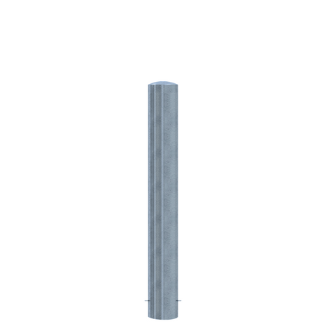 Verzinkt stalen rampaal Ø193 mm, 1500mm hoog, met gelaste kap voor betonverankering.