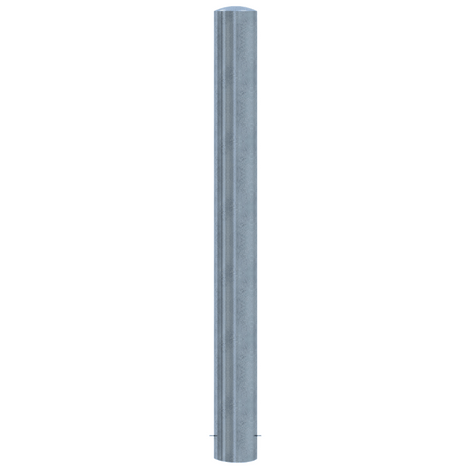 Verzinkt stalen rampaal Ø193 mm, 2000 mm hoog, met gelaste kap voor betonverankering.