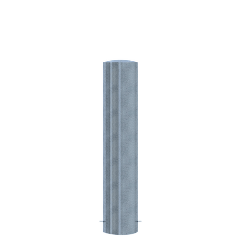 Verzinkt stalen rampaal Ø273 mm, 1500mm hoog, met gelaste kap voor betonverankering.