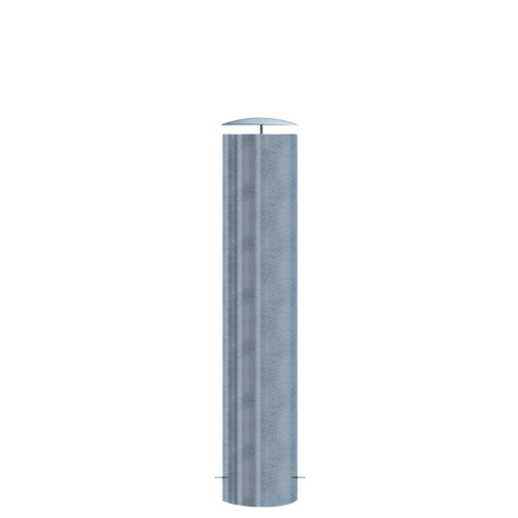 Verzinkt stalen rampaal Ø273 mm, 1500mm hoog, met losse kap en betonanker.