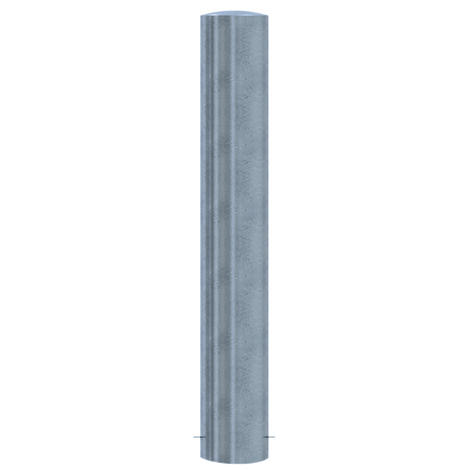 Verzinkt stalen rampaal Ø273 mm, 2000 mm hoog, met gelaste kap voor betonverankering.
