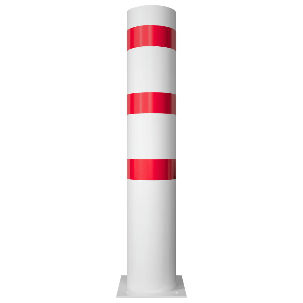 Rampaal Ø273 mm | Wit-rood | Op voetplaat