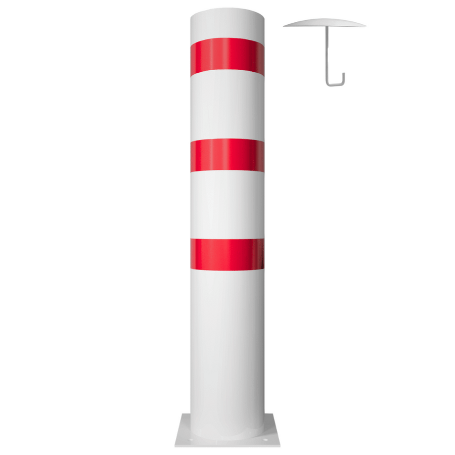Rampaal Ø273 mm | Wit-rood | Op voetplaat