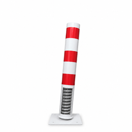 Rampaal Ø152 mm in wit-rood met verende voetplaat