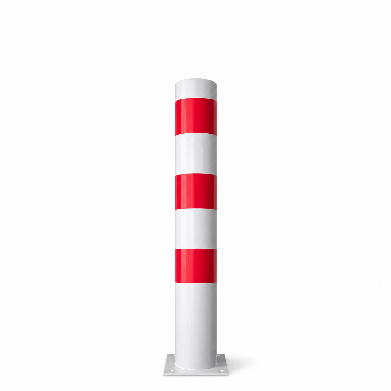 Rampaal Ø152 mm in wit-rood met voetplaat