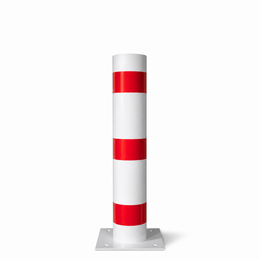 Rampaal Ø193 mm in wit-rood met voetplaat