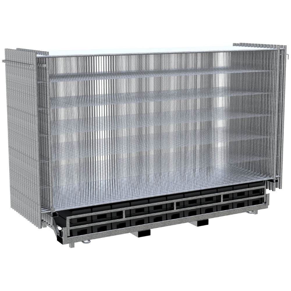 Bouwhek set Profi 30 stuks inclusief stalen opslagcontainer en 30 voeten