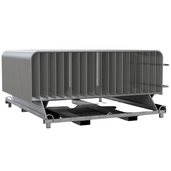 Set van 35 gegalvaniseerde dranghekken met 17 spijlen, 250 x 110 cm, gestapeld op een pallet.
