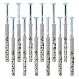 Set van 12 schroeven 8x80 en pluggen 10x100