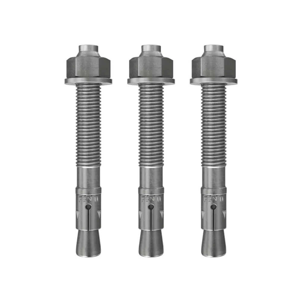 Set van 3 RVS snelbouwankers M12x100