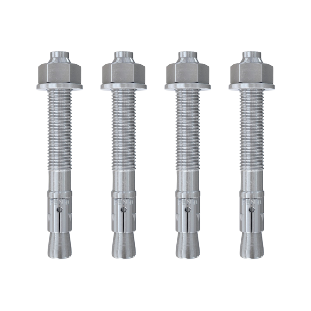 Set van 4 verzinkte snelbouwankers M16x150
