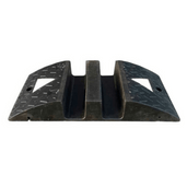 Zwarte rubberen slangenbrug met 2 kanalen, 95x90mm, voor zwaar verkeer.