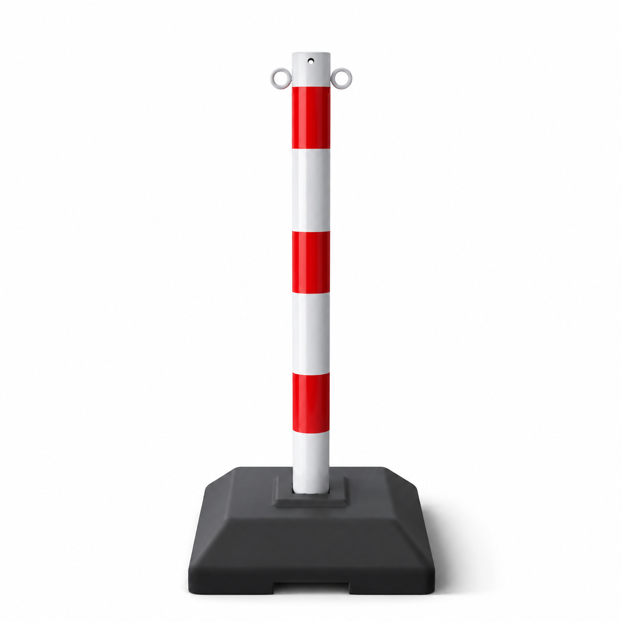 Kettingpaal Ø60 mm in wit-rood op verzwaarde voet