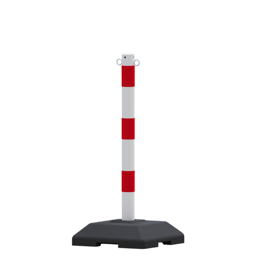 Kettingpaal Ø60 mm | Wit-rood | Op verzwaarde voet