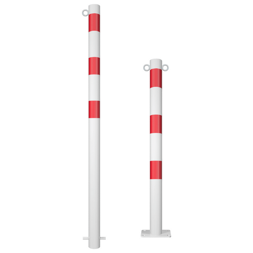 Kettingpaal Ø60 mm | Wit-rood | Voor verankering in beton of op voetplaat