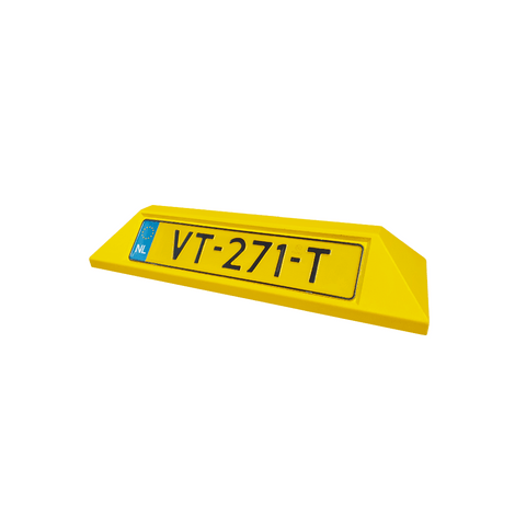 Gele stootband/parkeerbord met kenteken VT-271-T, enkelzijdig, RAL 1003.