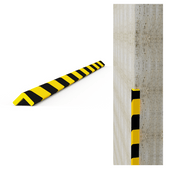 Geel-zwart zelfklevend stootbescherming profiel voor inwendige hoeken, 19x19mm, 7mm dik.
