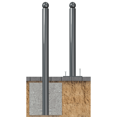 Trottoirpaal | Ø76 mm met bolle kop | Montage- en kleuropties