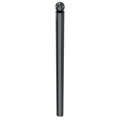 Donkergrijze trottoirpaal Ø76 mm met glanzende bolle kop, voor vaste betonverankering.