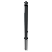 Antracietgrijze trottoirpaal Ø76 mm met bolle kop, uitneembaar voor betonverankering en driekantslot.