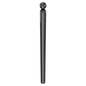 Glanzend donkergrijze trottoirpaal Ø76 mm met kogelkop, voor vaste betonverankering.