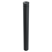 Zwarte trottoirpaal, Ø120 mm, met vlakke kop voor betonverankering.