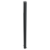 Donkergrijze trottoirpaal, Ø76 mm, met vlakke kop, voor vaste betonverankering.