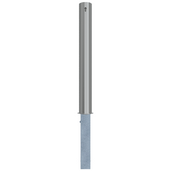 RVS uitneembare afzetpaal, Ø102x900mm, met cilinderslot optie, bovengronds deel geborsteld, ondergronds deel beton.