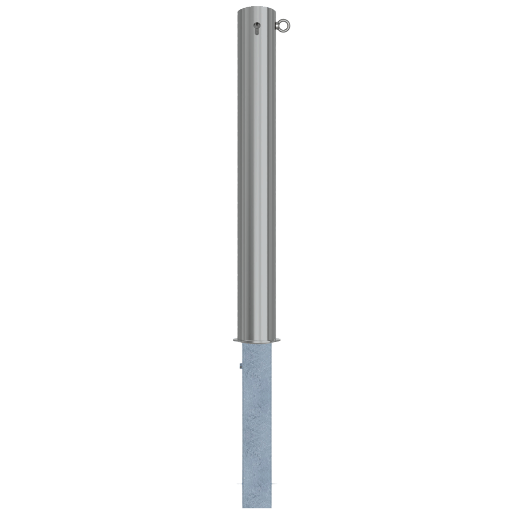 Uitneembare afzetpaal RVS | Ø102 x 900 mm | Met slot opties