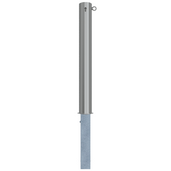 RVS uitneembare afzetpaal Ø102x900mm met cilinderslot en één kettingoog.