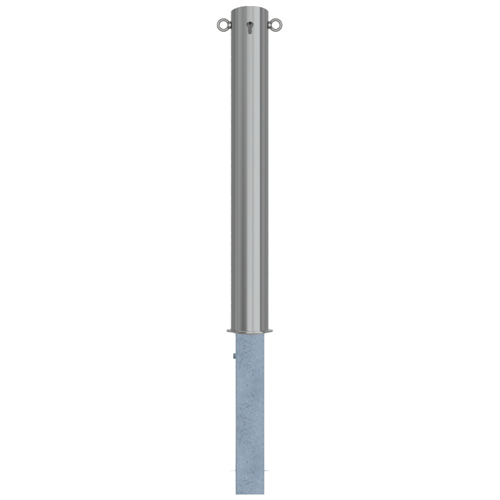 Uitneembare afzetpaal RVS | Ø102 x 900 mm | Met slot opties
