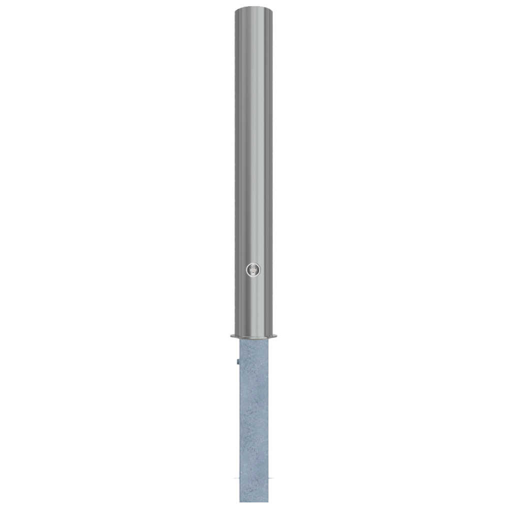 Uitneembare afzetpaal RVS | Ø102 x 900 mm | Met slot opties