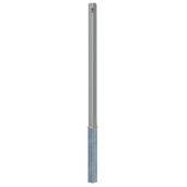 Uitneembare RVS afzetpaal, Ø60 x 900 mm, met cilinderslot optie, op een witte achtergrond.
