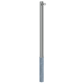Uitneembare RVS afzetpaal Ø60 x 900 mm met cilinderslot en één kettingoog.