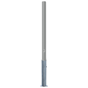 Uitneembare RVS afzetpaal, Ø60 x 900 mm, met driekantslot optie, op een witte achtergrond.