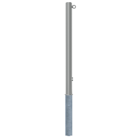 RVS uitneembare afzetpaal, Ø60 x 900 mm, met driekantslot en één kettingoog.