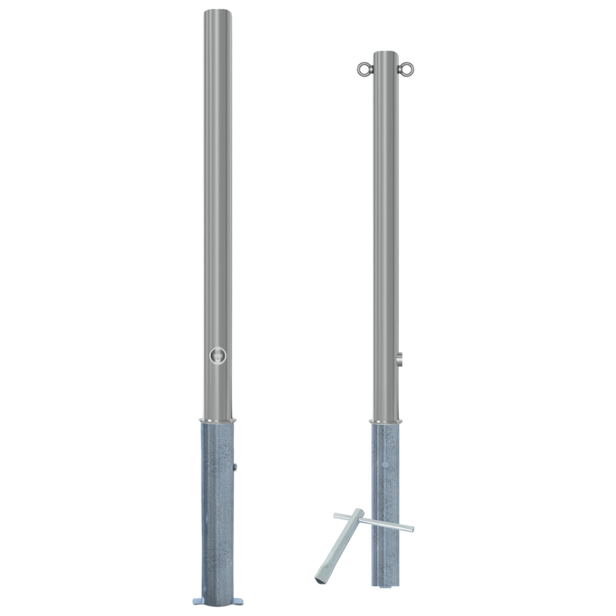 Uitneembare afzetpaal RVS | Ø60 x 900 mm | Met slot opties