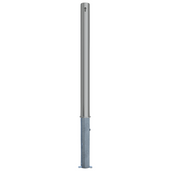 Uitneembare RVS afzetpaal, Ø76 x 900 mm, met cilinderslot optie, glanzend zilver.