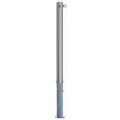RVS uitneembare afzetpaal, Ø76x900mm, met cilinderslot en 1 kettingoog.