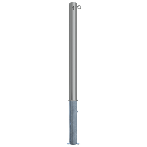 RVS uitneembare afzetpaal, Ø76x900mm, met cilinderslot en 1 kettingoog.