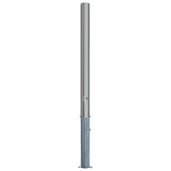 RVS uitneembare afzetpaal, Ø76 x 900 mm, met driekantslot optie en grijze grondhuls.