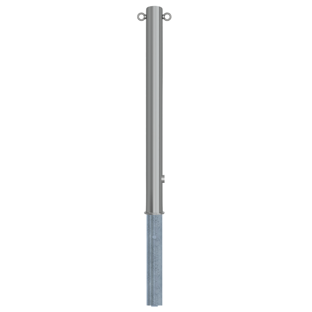 Uitneembare afzetpaal RVS | Ø76 x 900 mm | Met slot opties