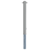 RVS uitneembare afzetpaal, Ø76x900mm, met driekantslot en 2 kettingogen.
