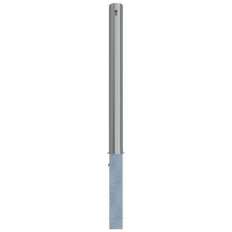 RVS uitneembare afzetpaal, Ø89 x 900 mm, met cilinderslot optie, op een witte achtergrond.