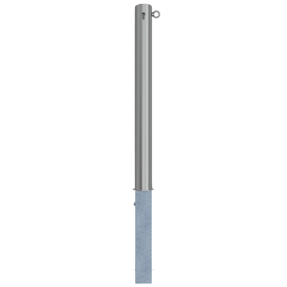 Uitneembare afzetpaal RVS | Ø89 x 900 mm | Met slot opties
