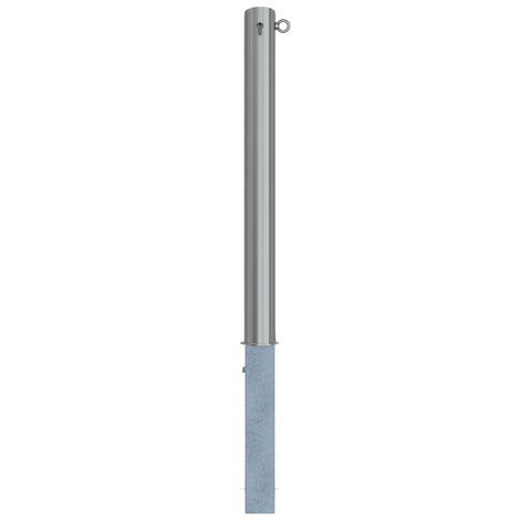 RVS uitneembare afzetpaal Ø89x900mm met cilinderslot en 1 kettingoog.