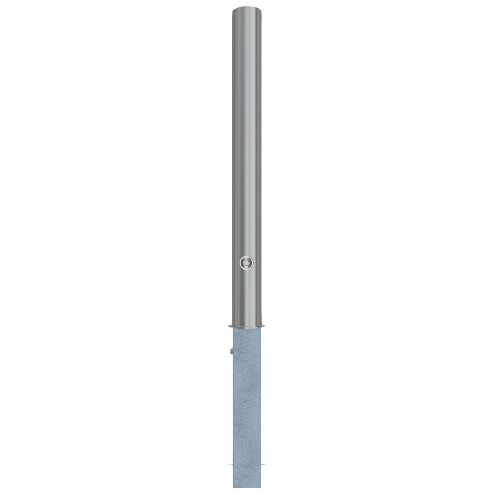 Uitneembare afzetpaal RVS | Ø89 x 900 mm | Met slot opties